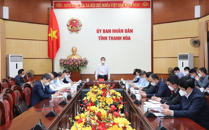 Ông Đỗ Minh Tuấn, Chủ tịch UBND tỉnh Thanh Hoá chủ trì cuộc họp ban chỉ đạo xây dựng đề án sáp nhập huyện Đông Sơn vào TP. Thanh Hóa.