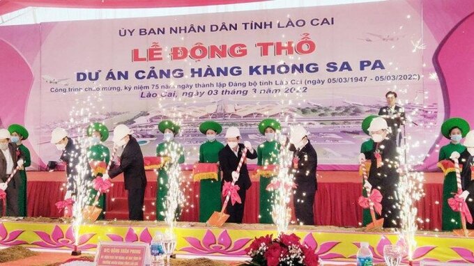Lãnh đạo UBND tỉnh Lào Cai làm lễ động thổ dự án Cảng hàng không Sa Pa.