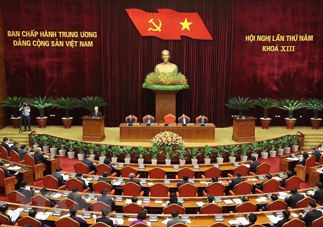 Hội nghị Trung ương 5 khai mạc tại Hà Nội. (Ảnh: TTXVN)