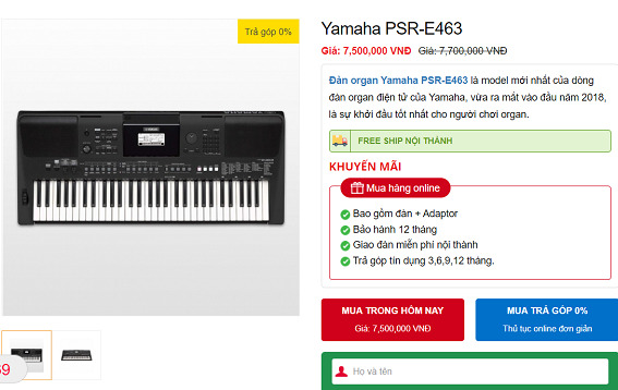 Đàn Organ Yamaha Psr E463 trên thị trường có giá bán chỉ khoảng 7,5 triệu đồng; BQLDA ĐTXD quận Long Biên Hà Nội mua với giá 9,5 triệu đồng/cái nhưng Phòng GD&ĐT huyện Tiên Yên duyệt mua với giá 12.300.000 đồng/cái.
