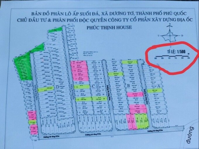 Công ty tự lập quy hoạch tỉ lệ 1/500 cho khu dự án phân lô, bán nền.