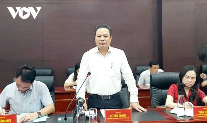 Thứ trưởng Bộ Lao động Thương binh và Xã hội Lê Văn Thanh làm việc với các sở, ban, ngành của thành phố Đà Nẵng. Ảnh: VOV