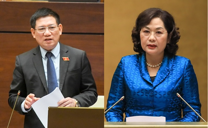 Bộ trưởng Bộ Tài chính Hồ Đức Phớc và Thống đốc Ngân hàng Nhà nước Nguyễn Thị Hồng sẽ trực tiếp trả lời chất vấn đại biểu quốc hội.