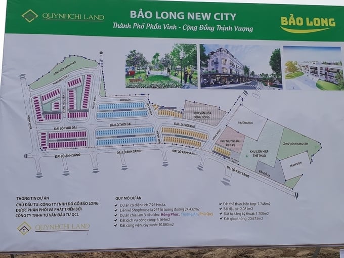 Biển quy hoạch chi tiết dự án Bảo Long New City.
