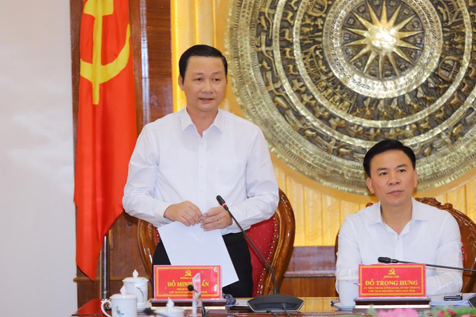 Ông Đỗ Minh Tuấn, Chủ tịch UBND tỉnh Thanh Hóa phát biểu tại buổi gặp mặt.
