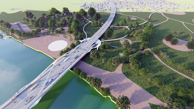 Kết nối cầu Trần Hưng Đạo với hạ tầng giao thông khu vực phía Long Biên. Ảnh: Ban tổ chức