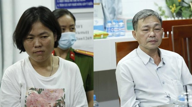 Phó giám đốc Trung tâm Y tế TP Dĩ An Đỗ Việt Hùng (bên phải) và Lê Thị Hồng Liên (bên trái) bị bắt do liên quan Công ty Việt Á. Ảnh: Công an cung cấp