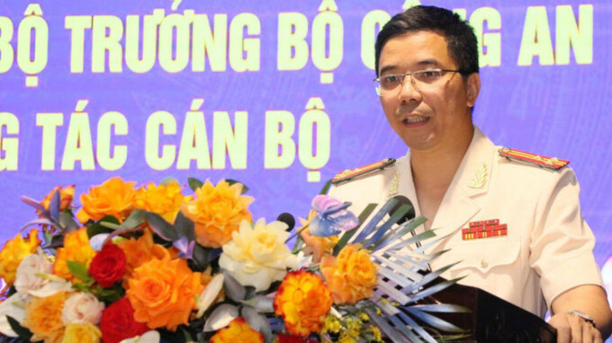 Thượng tá Nguyễn Hồng Phong phát biểu tại buổi lễ nhậm chức.