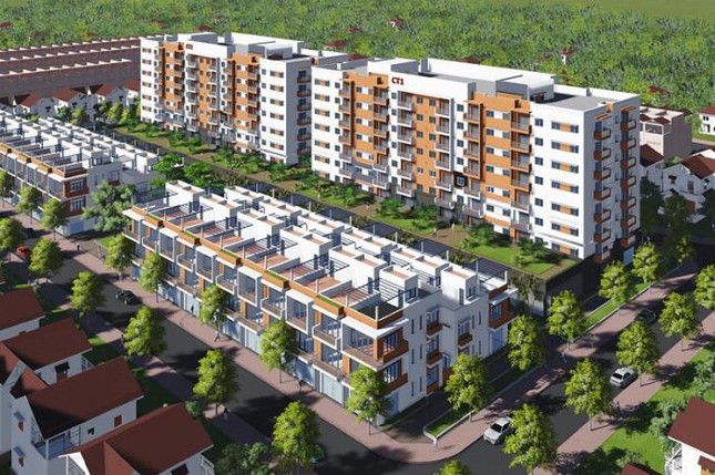 Phối cảnh tổng thể dự án Khu nhà ở xã hội tại phường Đình Bảng, TP Từ Sơn do Công ty Vạn Khởi Thành làm chủ đầu tư.