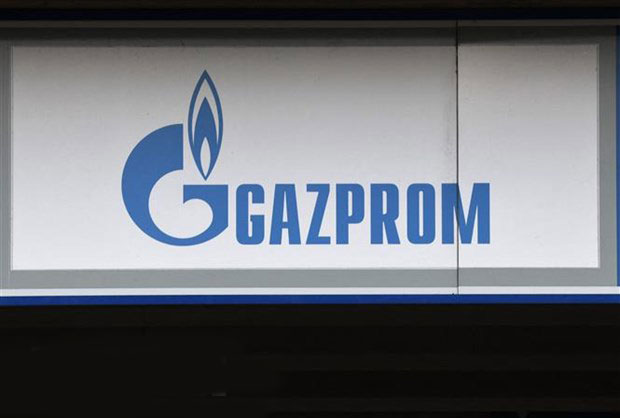 Biểu tượng Tập đoàn năng lượng Gazprom. Ảnh: AFP