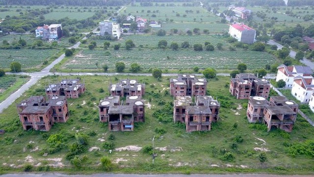 Nhiều biệt thự, nhà phố ở Nhơn Trạch hoang tàn vì không có người ở.