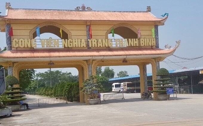Công viên nghĩa trang Thanh Bình của Công ty CP dịch vụ Tang lễ Hoàng Long tại xã Mỹ Thuận, H.Mỹ Lộc (Nam Định).
