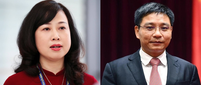Tân Bộ trưởng Bộ Giao thông Vận tải Nguyễn Văn Thắng và Bộ trưởng Bộ Y tế Đào Hồng Lan.
