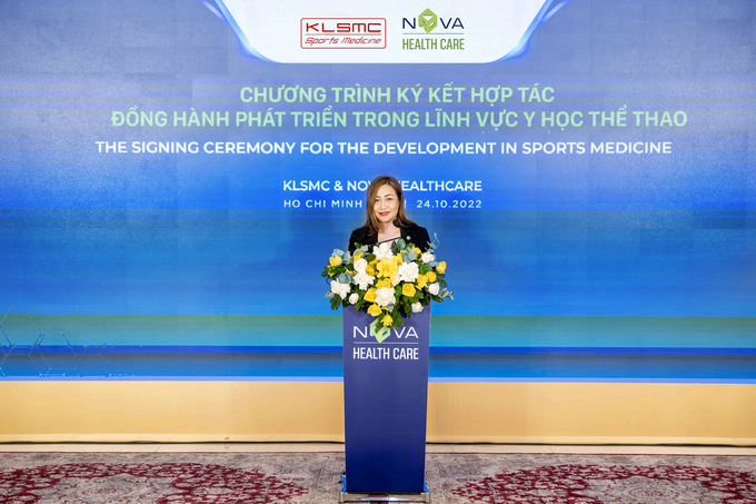 Bà Lê Thị Mai Linh – Phó Tổng Giám đốc Nova Service phát biểu tại chương trình