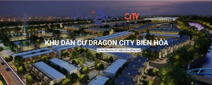 Dự án ma Dragon City Biên Hòa vẫn đang được Danh Khôi Real quảng cáo trên trang web của công ty này (Ảnh chụp màn hình).