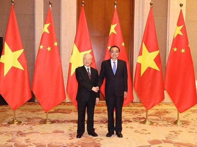 Tổng bí thư Nguyễn Phú Trọng hội kiến Thủ tướng Quốc vụ viện Trung Quốc Lý Khắc Cường.
