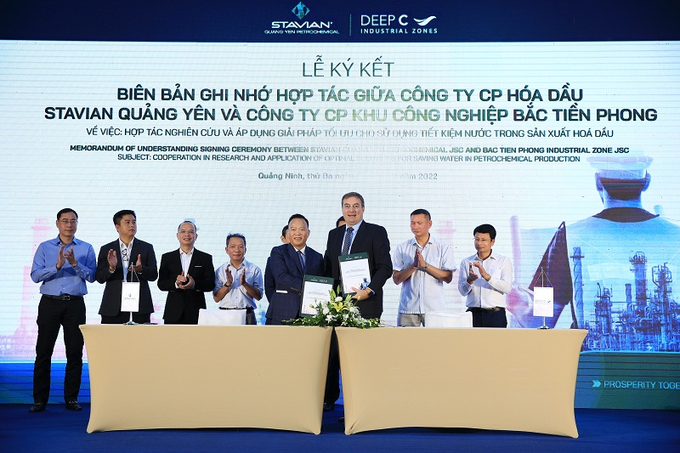 Ký kết MOU giữa Công ty CP Hoá dầu Stavian Quảng Yên & Công ty CP KCN Bắc Tiền Phong.