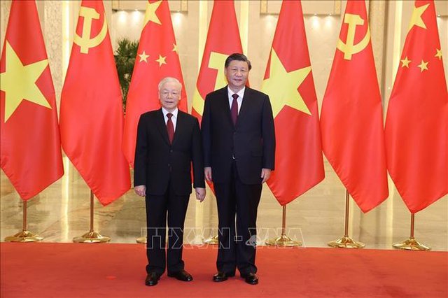 Tổng bí thư Nguyễn Phú Trọng và Tổng bí thư, Chủ tịch Trung Quốc Tập Cận Bình.