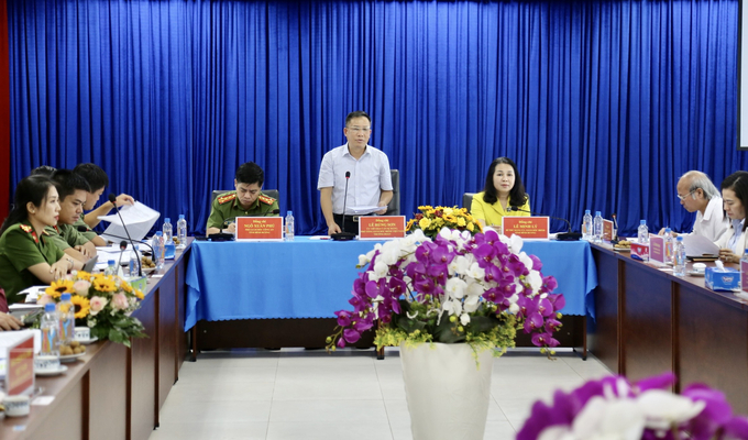 Phó Tổng Giám đốc BHXH Việt Nam Lê Hùng Sơn phát biểu trong chương trình làm việc tại tỉnh Bình Dương.
