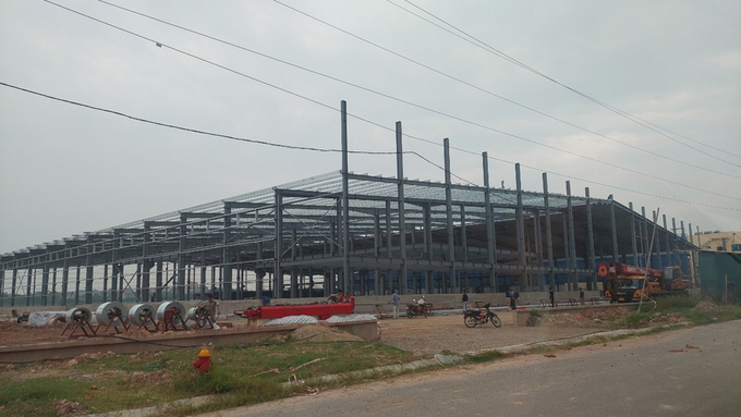 Khu vực nhà xưởng xây dựng sai phép của Công ty Cổ phần Sunpla Bắc Giang (ảnh: Báo Bacgiang).