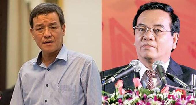 Cựu Bí thư Tỉnh ủy Đồng Nai Trần Đình Thành và cựu Chủ tịch UBND tỉnh Đồng Nai Đinh Quốc Thái.