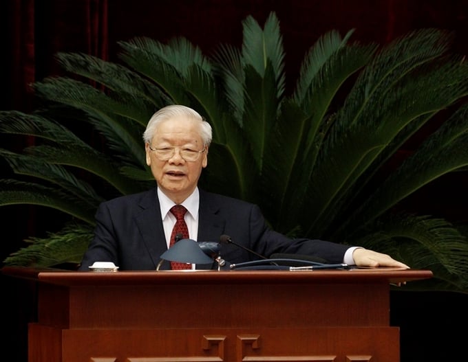 Tổng bí thư Nguyễn Phú Trọng phát biểu chỉ đạo Hội nghị. (Ảnh: dangcongsan)