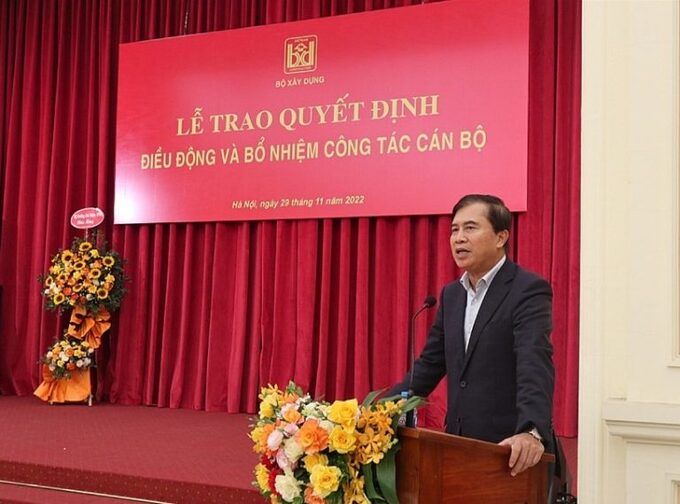 Thứ trưởng Bộ Xây dựng Lê Quang Hùng phát biểu tại buổi lễ.
