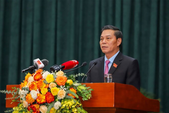 Chủ tịch UBND TP Nguyễn Văn Tùng cho biết tốc độ tăng trưởng của Hải Phòng năm 2022 đạt 12,32%