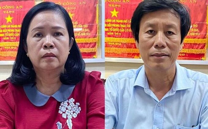 Hai cựu giám đốc Bùi Thị Lệ Phi và Cao Minh Chu. Ảnh: CACC