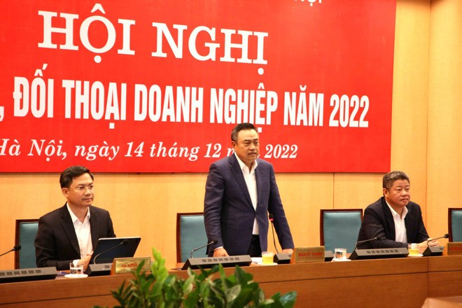 Ông Trần Sỹ Thanh - Chủ tịch UBND TP Hà Nội chủ trì hội nghị tiếp xúc, đối thoại doanh nghiệp năm 2022.
