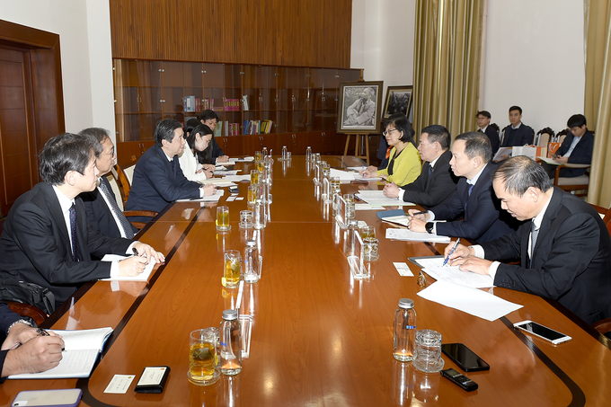 Bộ trưởng Hồ Đức Phớc có buổi làm việc với ông Hayakawa Yuho - Vụ trưởng Vụ Đông Nam Á và Thái Bình Dương của Cơ quan hợp tác quốc tế Nhật Bản (JICA) cùng đoàn công tác.