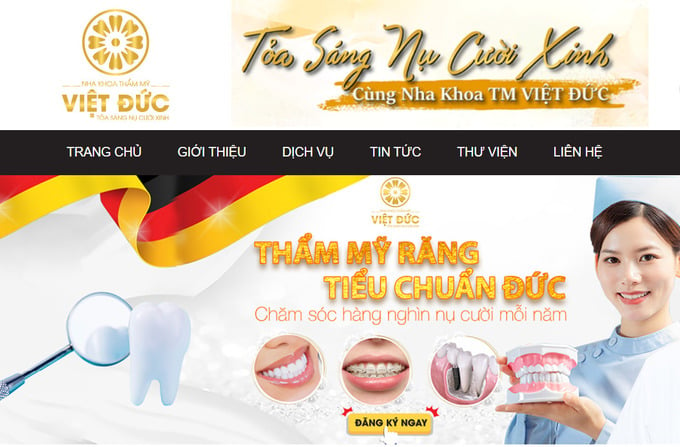 Phòng khám chuyên khoa Răng hàm mặt – Nha khoa thẩm mỹ Việt Đức Hà Nội 1 thuộc Công ty TNHH Nha khoa thẩm mỹ Việt Đức bị xử phạt vì vi phạm quy định quảng cáo.