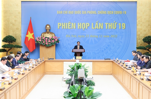 Thủ tướng Phạm Minh Chính, Trưởng Ban Chỉ đạo quốc gia phòng chống dịch Covid-19 chủ trì phiên họp lần thứ 19 của Ban Chỉ đạo.