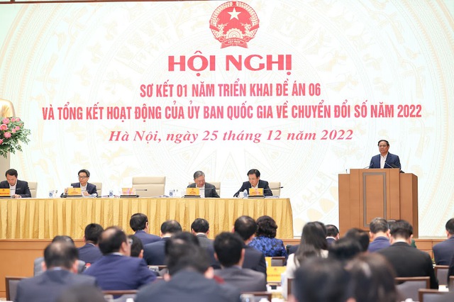 Thủ tướng Chính phủ Phạm Minh Chính chủ trì Hội nghị Sơ kết 1 năm Đề án 06 và tổng kết hoạt động của Ủy ban Quốc gia về chuyển đổi số.
