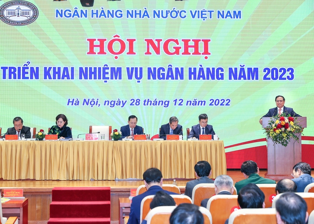 Thủ tướng Chính phủ Phạm Minh Chính dự Hội nghị tổng kết công tác năm 2022 và triển khai nhiệm vụ ngân hàng năm 2023 do Ngân hàng Nhà nước (NHNN) tổ chức.