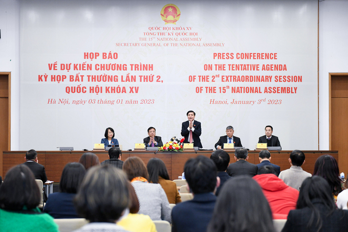 Văn phòng Quốc hội tổ chức họp báo về dự kiến Chương trình Kỳ họp bất thường lần thứ 2, Quốc hội khóa XV.