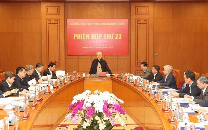 Tổng Bí thư Nguyễn Phú Trọng chủ trì phiên họp thứ 23 của Ban Chỉ đạo.