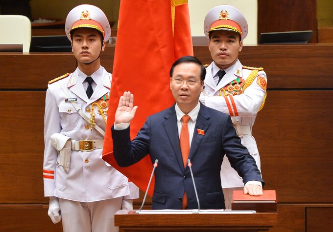 Chủ tịch nước Võ Văn Thưởng tuyên thệ.