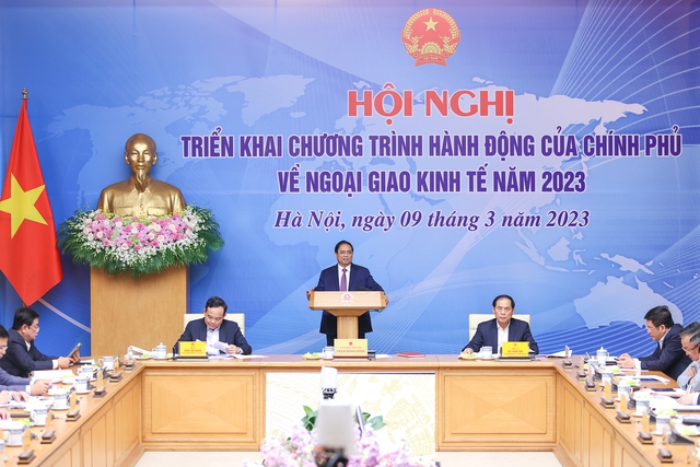Thủ tướng Chính phủ Phạm Minh Chính chủ trì Hội nghị triển khai Chương trình hành động của Chính phủ thực hiện Chỉ thị số 15 của Ban Bí thư về công tác ngoại giao kinh tế và những trọng tâm ngoại giao kinh tế năm 2023.