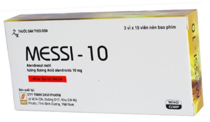 Thuốc Messi-10 chỉ định điều trị loãng xương do Công ty Dược phẩm Đạt Vi Phú sản xuất.