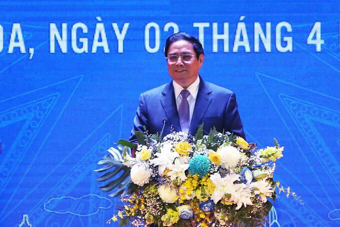 Thủ tướng Phạm Minh Chính phát biểu trong Hội nghị công bố Quy hoạch và Xúc tiến đầu tư tỉnh Khánh Hòa năm 2023.