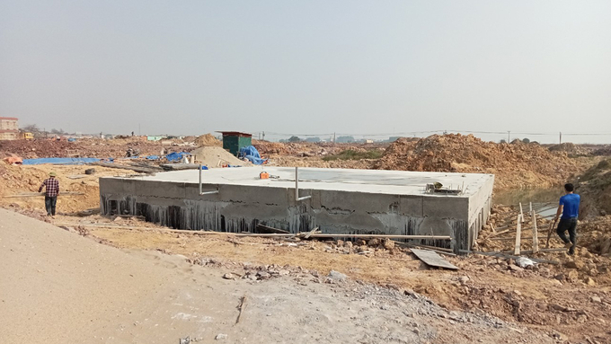 Công ty Xây dựng Hoài Nam đã tổ chức thi công trái phép trạm xử lý nước thải tại Khu dân cư mới Nam Tiến, xã Đồng Việt.
