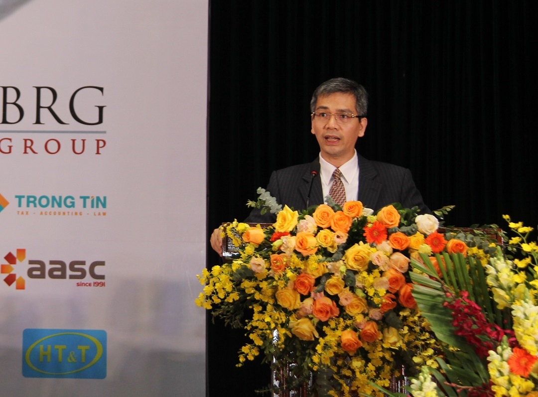 Thứ trưởng Bộ Tài chính Võ Thành Hưng phát biểu tại Đại hội.