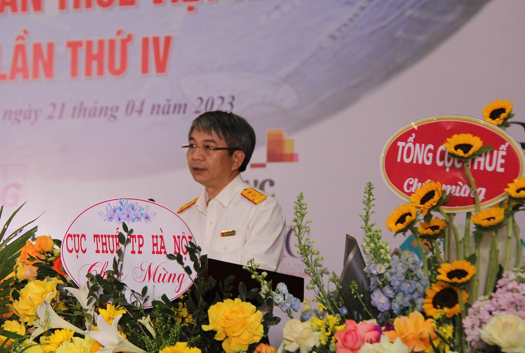 Quyền Tổng cục trưởng Tổng cục Thuế Mai Xuân Thành phát biểu tại Đại hội.