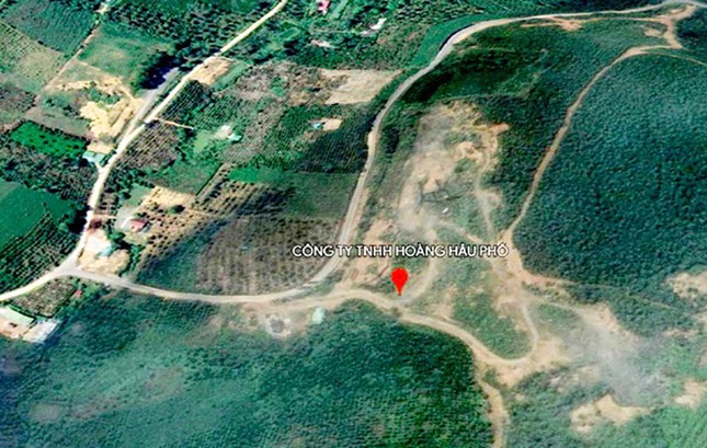 Mỏ đá của Công ty TNHH Hoàng Hậu Phố tại Lâm Đồng. Ảnh: Google Maps