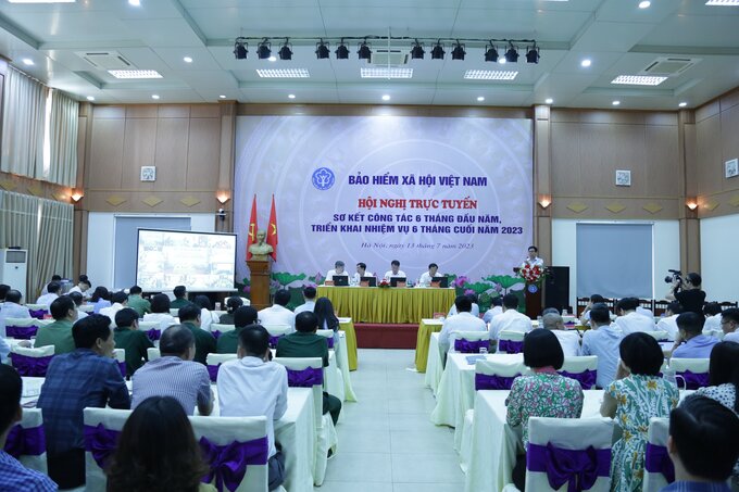 BHXH Việt Nam tổ chức Hội nghị trực tuyến sơ kết công tác 6 tháng đầu năm và triển khai nhiệm vụ 6 tháng cuối năm 2023.