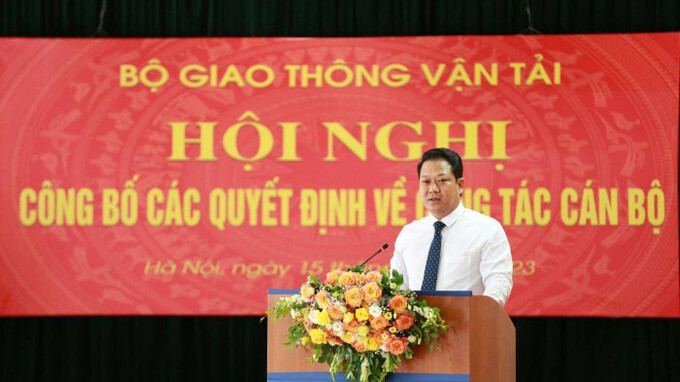 Tân chủ tịch Hội đồng thành viên Tổng công ty Quản lý bay Việt Nam Lê Hoàng Minh phát biểu.