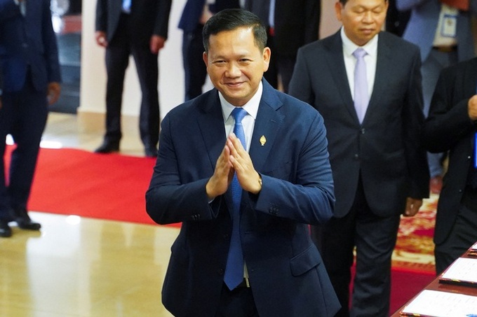 Ông Hun Manet tại quốc hội Campuchia ngày 22/8. Ảnh: China Daily