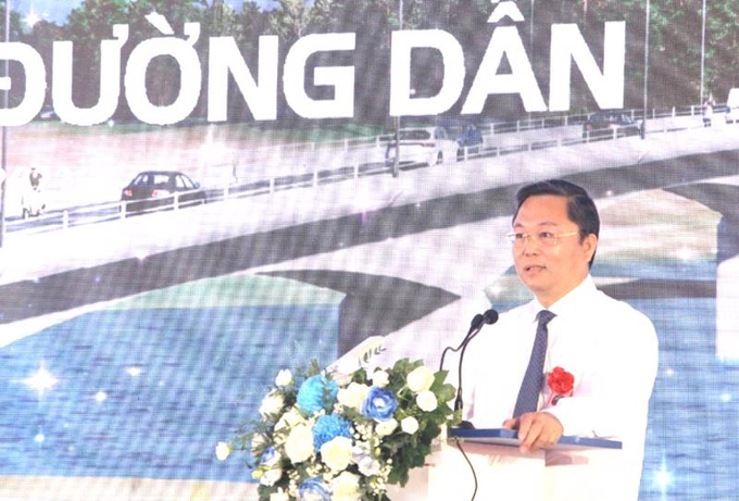 Ông Lê Trí Thanh - Chủ tịch UBND tỉnh Quảng Nam phát biểu tại Lễ khởi công.