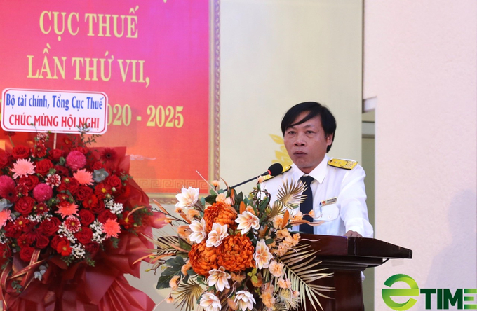 Cục trưởng Nguyễn Văn Tiếp phát biểu tại hội nghị tuyên dương DN nộp thuế